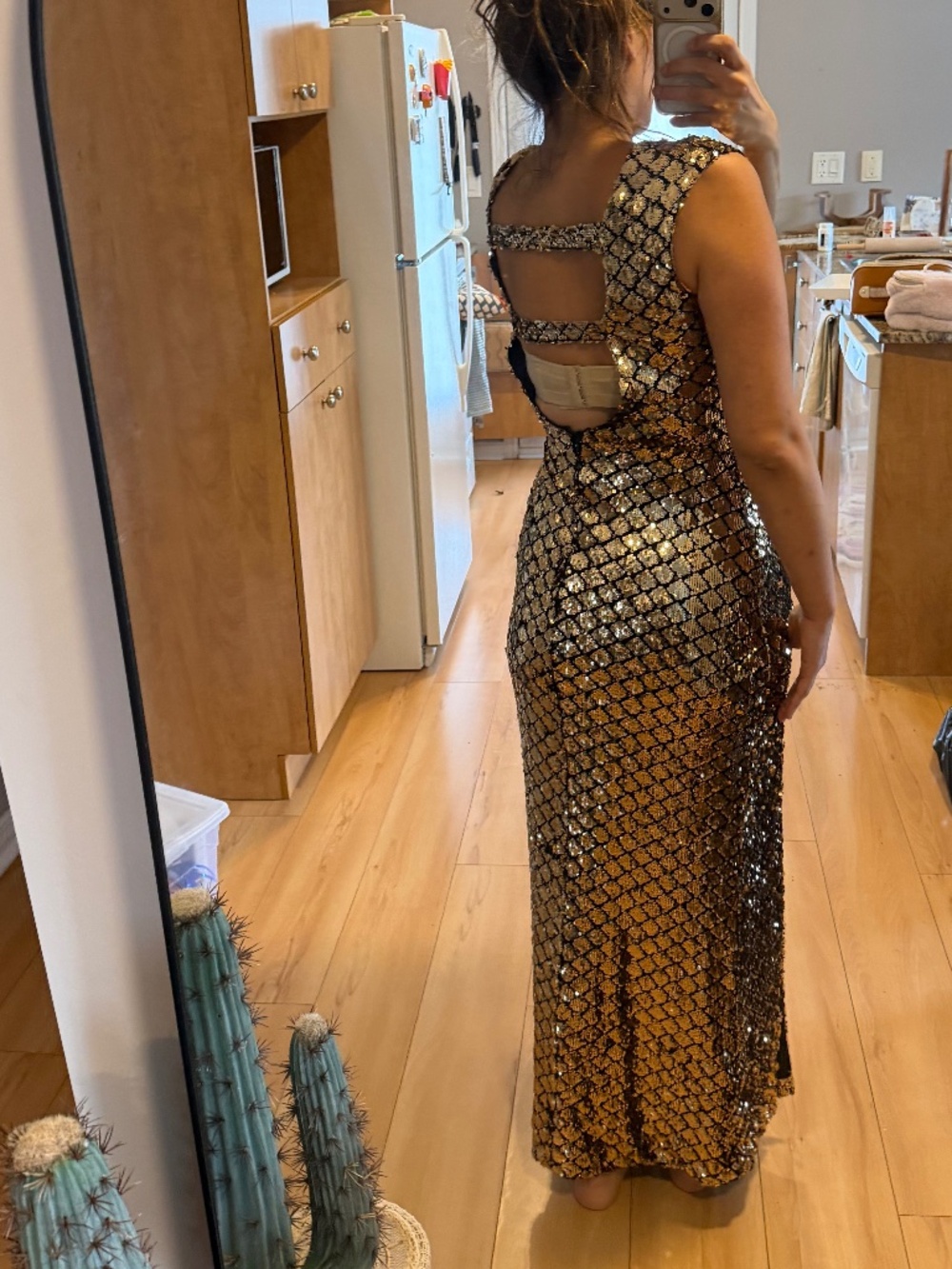Gold and Black Dress - Picture 3 of 5